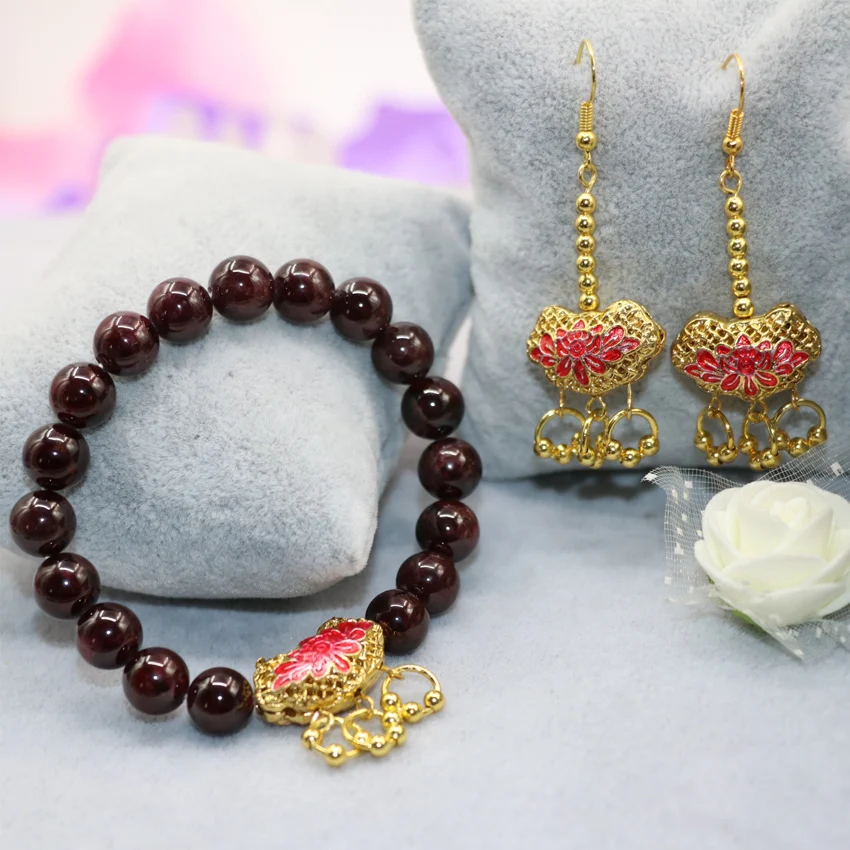 Подвески талисманы натуральный 8 мм гранат круглые каменные бусы Перегородчатые