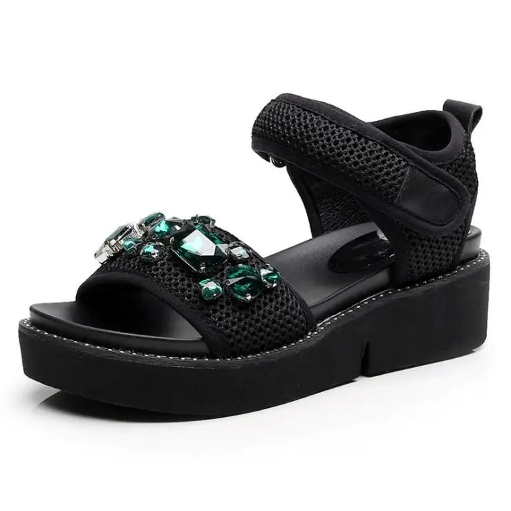

2019 Shoes Women Sandals Crystal Platform Gladiator Sandals Women Summer Shoe Ladies Sandal Flat Platform Sandal sandalias mujer