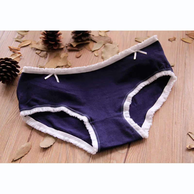 2018 Обувь для девочек Нижнее Бельё 7 шт./лот кружева прекрасный темно Трусики Лук с