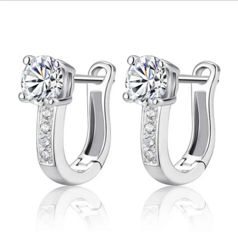 

Everoyal Top Quality 925 Sterling Silver Earrings For Women Jewelry Trendy Zircon Round Hoop Earrings Female Accessories Girls