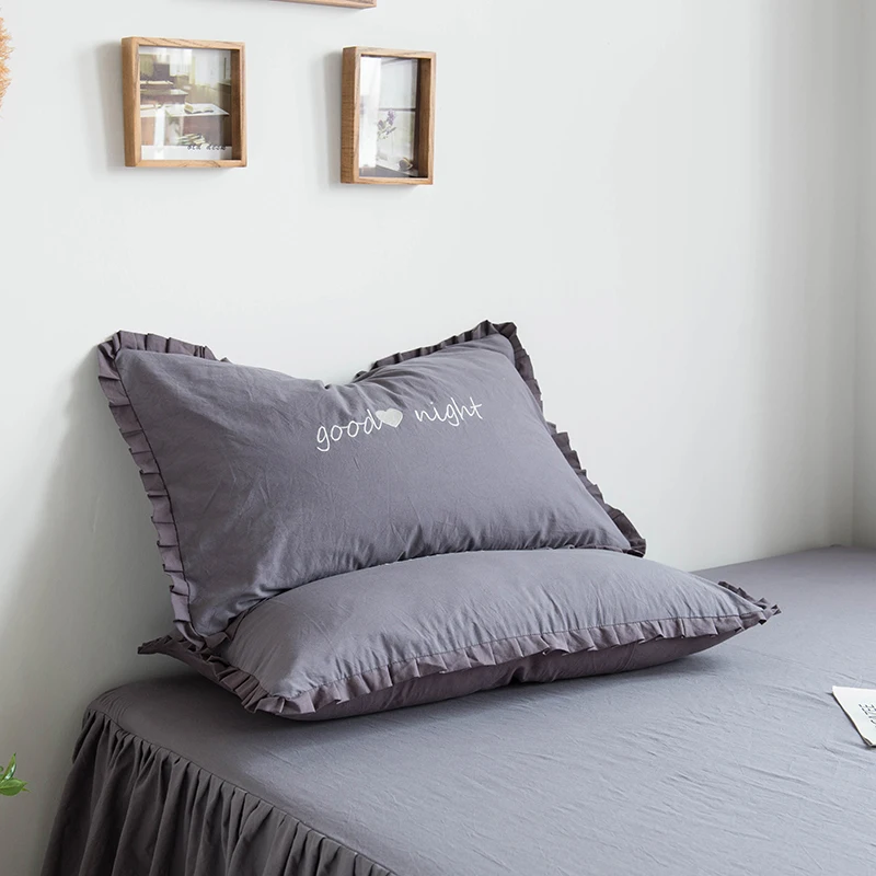 Новинка 2019 плиссированное покрывало с кружевами простыня наволочки из хлопка 2/3