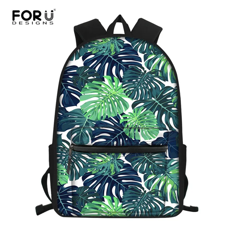 Детский школьный ранец FORUDESIGNS с тропическими листьями, рюкзак для учеников начальной школы, сумки для книг для девочек и мальчиков-подростк...