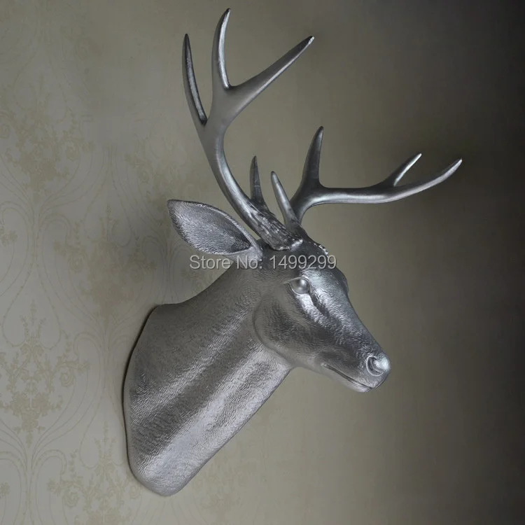 Ealisen настенный серебряное Buck бюст Белохвостого оленя трофейная голова Wall Art Доска
