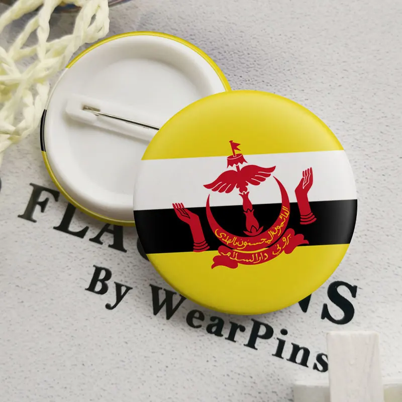 Жестяные булавки с флагом бруней-даруссалама для лгбт-геев