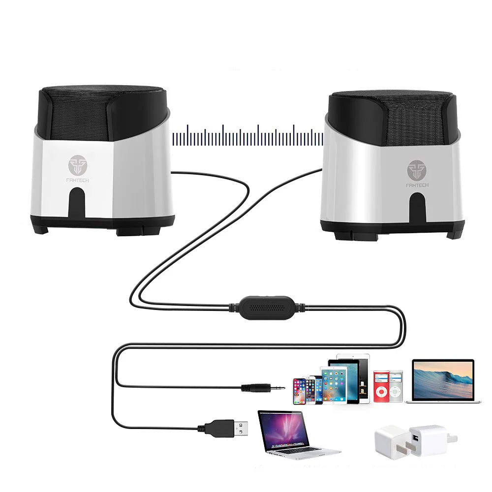 FANTECH Gs201 Pc динамик маленький Usb источник питания 6 Вт Мощность Full выход Pc/Tv/Mp 3/планшет/смартфон Поддержка Pc динамик 2