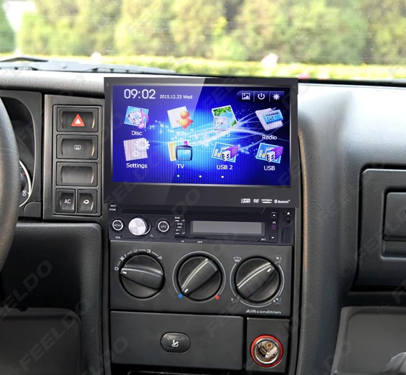 FEELDO 7 дюймов 1DIN In dash Manumotive Ultra Slim WinCE Автомобильный GPS Bluetooth Navi Радио USB MP5 с dvd плеером