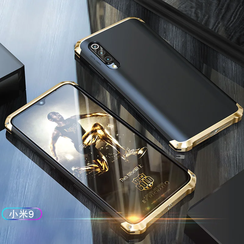 Роскошный противоударный чехол для Xiaomi Mi9, чехол, жесткий ТПУ, броня, металлическая рамка, для телефона, глобальный чехол для Xiaomi 9 SE MI9SE, чехол - Цвет: black gold