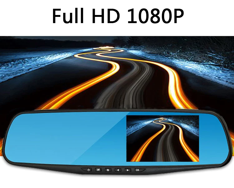 Cemicen 4,3 дюймов Full HD 1080P Автомобильный видеорегистратор Камера авто зеркало заднего вида цифровой видеорегистратор двойной объектив регистратор видеокамера