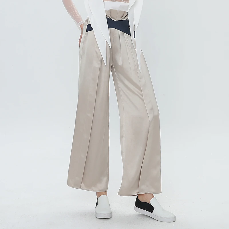 Женские брюки с высокой талией CHICEVER Свободные повседневные большого размера для