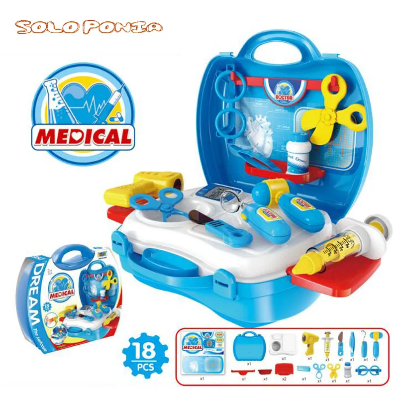 Детская игрушка ролевая медсестра портативный чемодан медицинский комплект для