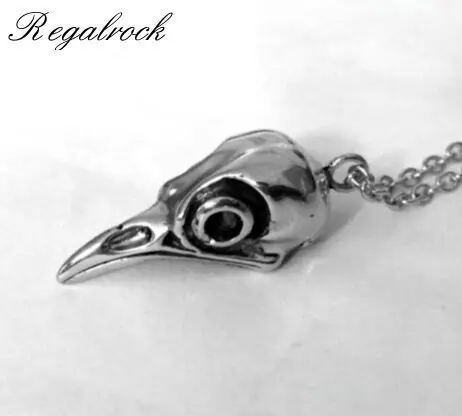 Regalrock Nordic Викинг Ворон черепа кулон Цепочки и ожерелья ворона головы Adorkable птица амулет Рунический Для мужчин Цепочки и ожерелья модные панк ювелирные изделия