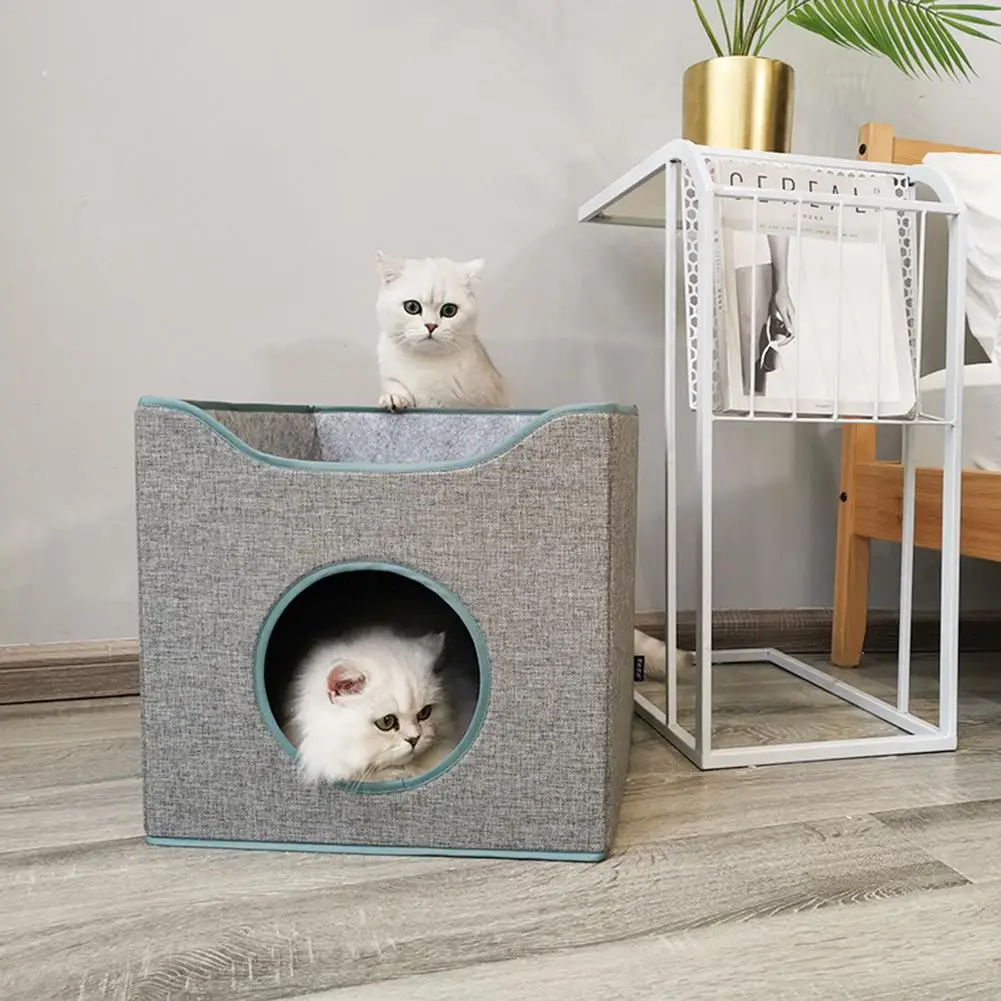 Складной кошачий домик для кошки, двухслойная кровать в скандинавском стиле, вилла, пещера, балкон, кошачий домик для всех сезонов, ловля кошек