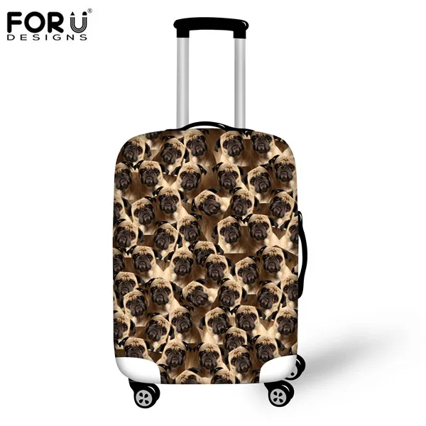 CC3210 FORUDESIGNS дорожный багажный Защитный чехол на молнии 3D мопсы, чемодан, чехлы для 18-30 дюймов, тележка, чехол - Цвет: CC3210