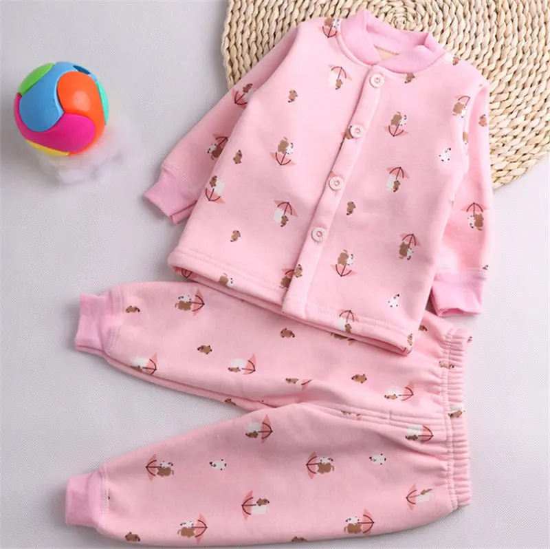 Осенне-весенние пижамы для маленьких мальчиков и девочек комплекты одежды