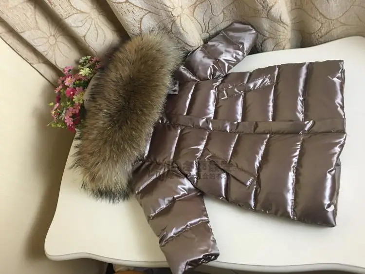 Детское зимнее пальто для русской зимы для детей от 0 до 10 лет длинная пуховая куртка теплая водонепроницаемая зимняя куртка с натуральным мехом для мальчиков и девочек, детская верхняя одежда, пальто, Z146