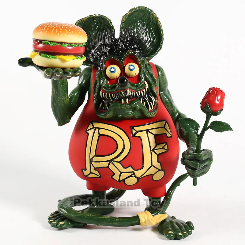 Rat Fink Hamburger & Rose PVC Action Figure Collectible Model Toy