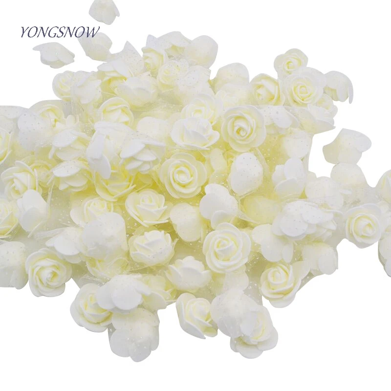 50 шт./лот 3 5 см PE Foam Rose многоразовая искусственная Цветочная головка ручной работы