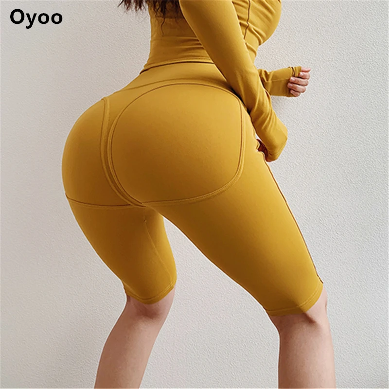 Женские компрессионные шорты Oyoo облегающие с высокой талией для йоги фитнеса