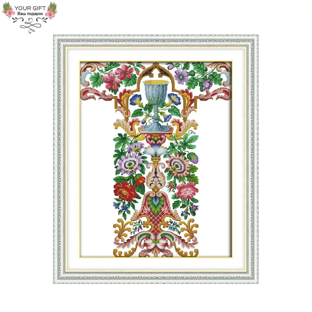 

Joy Sunday Flower Home Decoration H701 14CT 11CT Stamped Counted Flowers Pattern Embroidery DIY Cross Stitch Kit