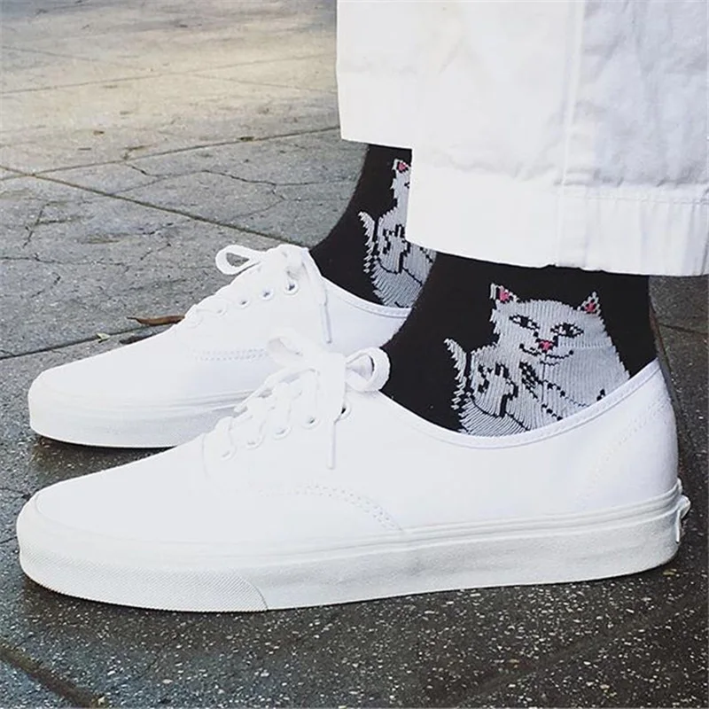 8pcs Fashion Unisex Cartoon Cat Art Funny Alien Planet Comfortable Autumn Winter Creative Warm Cotton Halloween Party Socks