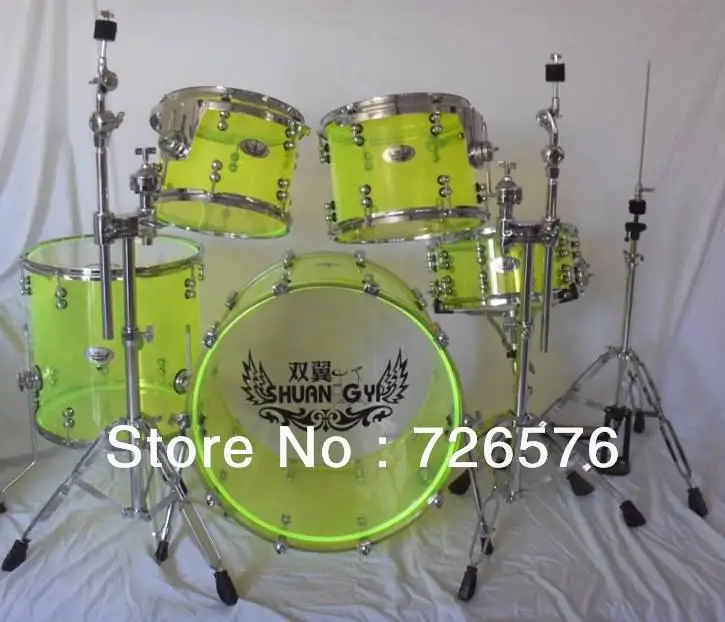 КАЧЕСТВО 5-PC АКРИЛОВЫЕ БАРАБАННАЯ УСТАНОВКА С ТРИБУНАМИ ЯСНО КРАСНЫЙ СИНИЙ ORANGE