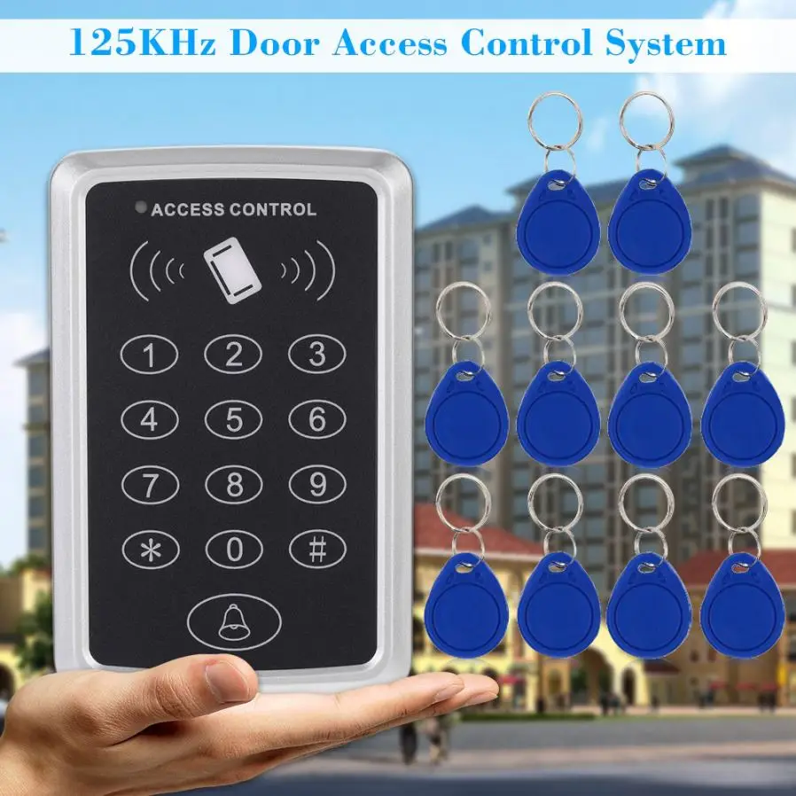 125 кГц бесконтактная RFID система контроля доступа клавиатура с 10 шт ID карты