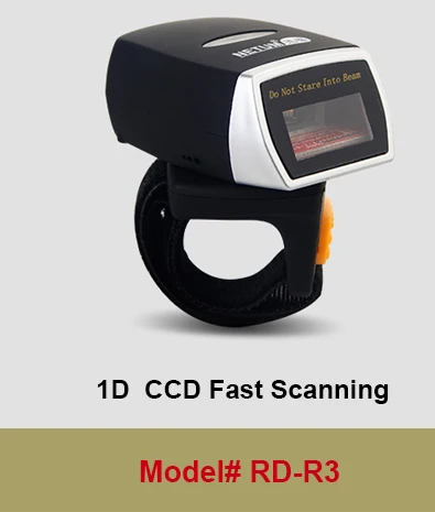 RADALL RD-R2, беспроводной сканер штрих-кода с bluetooth, переносной сканер штрих-кода с кольцом на палец, 32 бита, портативный сканер большого диапазона - Цвет: RD-R3 CCD 1D scan
