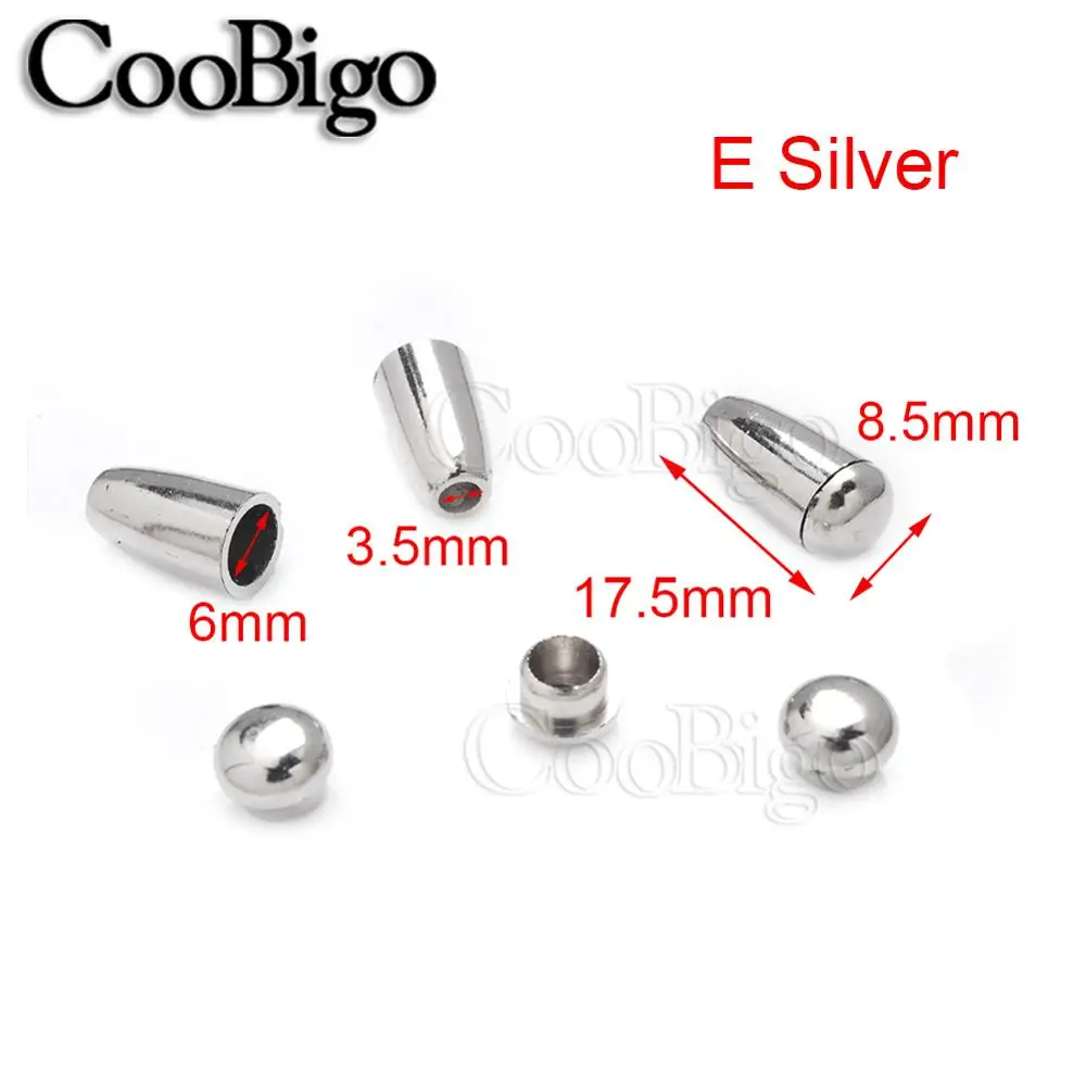 E Silver 20 шт. концы шнура пластиковые отверстия колокольчик фиксатор тумблер зажим веревка для спортивной рюкзак сумки diy Запчасти Аксессуары - Цвет: E Silver