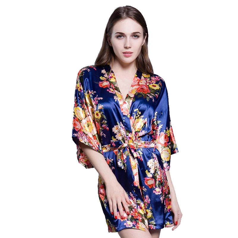 Халат женский с цветочным принтом пикантная ночная рубашка банный халат