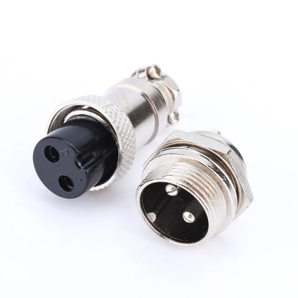 

16mm 2 Pin Screw Type Electrical Aviation Plug Socket Connector