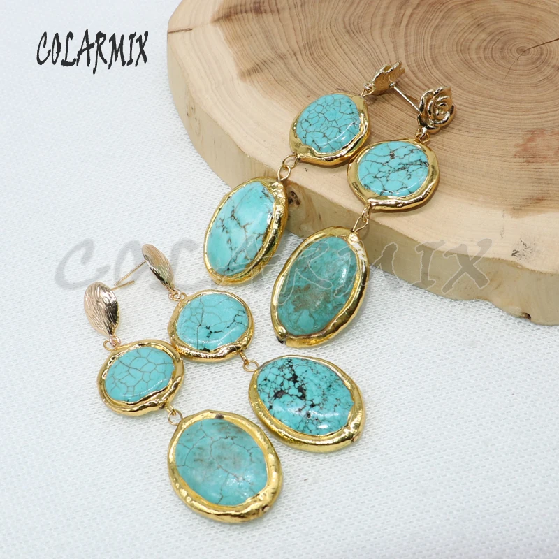 5 пар серьги из синего камня бусы очаровательные висячие драгоценные камни