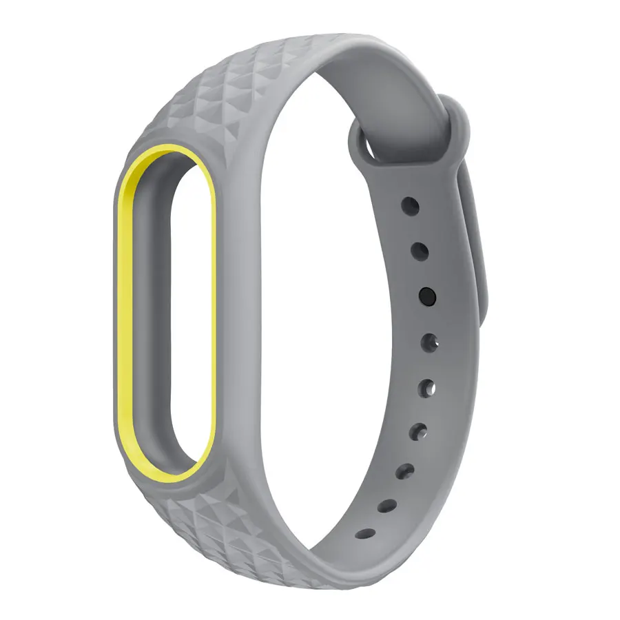 Gray with Yellow 3D Красочные Силиконовые наручные mi band 2 ремешок замена ремешок для часов для оригинальной Xiaomi mi Band 2 браслет - Цвет: Gray with Yellow