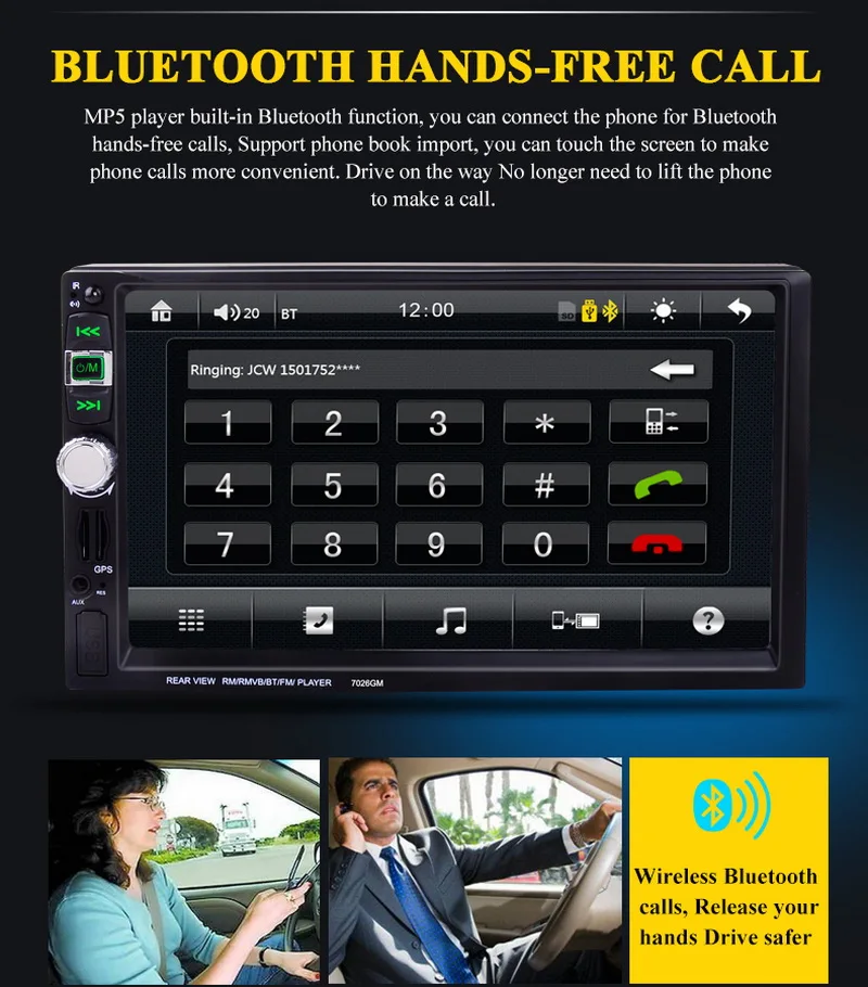 Новинка Bluetooth gps навигация 2 Din с камерой заднего вида/DVR зеркальная связь 7026GM MP4 MP5 плеер 7 ''автомобильное радио
