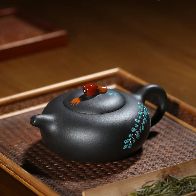 

Горшок Xianguo из черной и фиолетовой глины в оригинальной шахте, ручной работы, Фиолетовый глиняный горшок для путешествий, чайных наборов и п...
