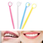 Пластиковое стоматологическое зеркало, 4 цвета, милое недорогое зеркало для зубов, стоматологические инструменты