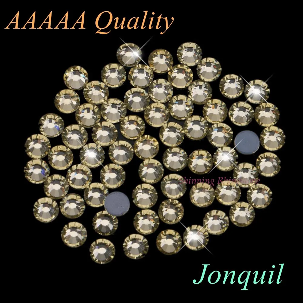 Стразы горячей фиксации AAAAA Jonquil SS6 SS10 SS16 SS20 стеклянные кристаллы с плоской задней