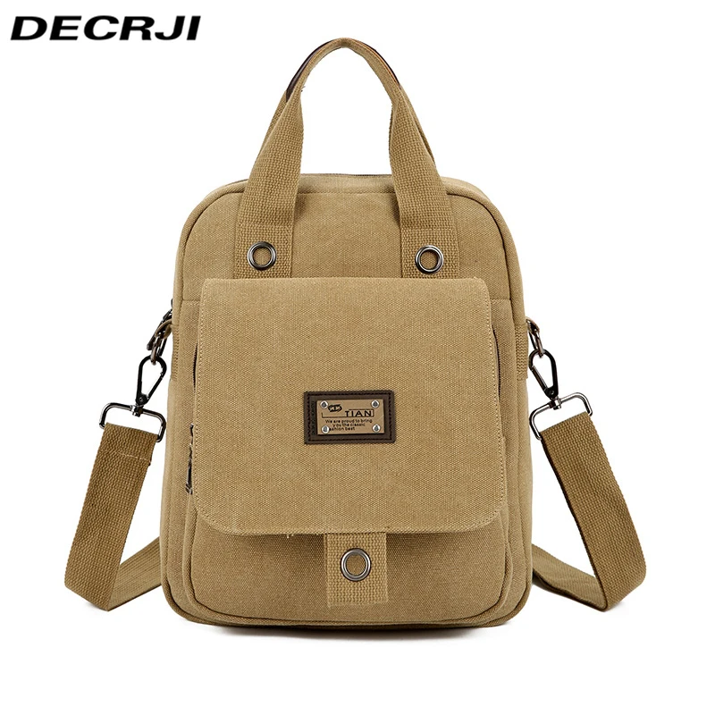 

DECRJI Small Women Backpack Shoulder Bag Unisex Crossbody Bags For Women Men Rucksack Canvas High Quality Multifunction Zipper
