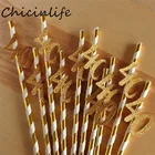 10 шт., бумажные соломинки с цифрами 30405060