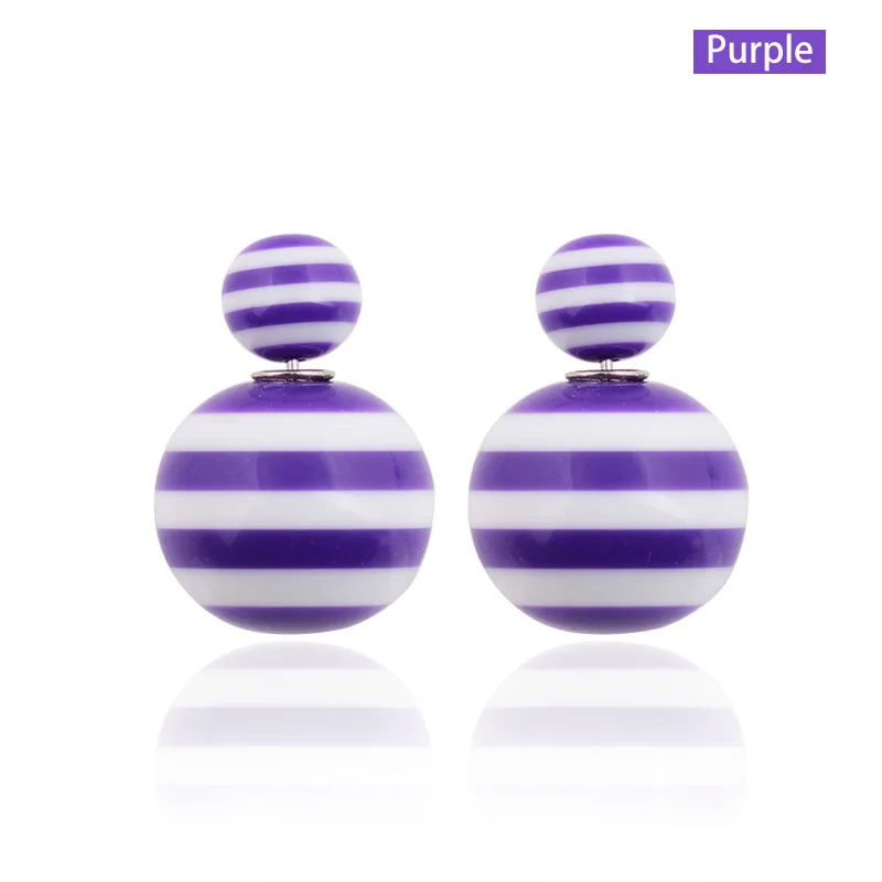 2017 прекрасные толстые полосы конструкций аксессуары два боковых Pearl Stud double Earrings |