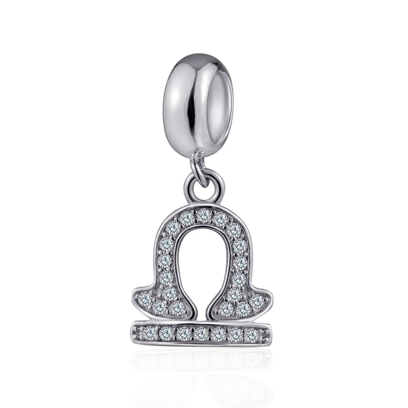Libra Sambaah 925 пробы серебряные знаки кулоны со знаками зодиака 12 бусины с созвездиями fit Pandora Знак зодиака браслет SS3762 - Цвет: Libra