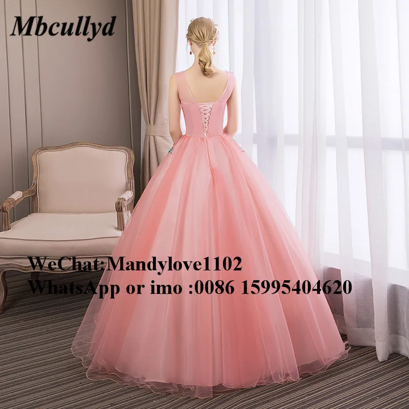 Mbcullyd бальное платье праздничное длинное Quinceanera 2019 розовое кружевное с