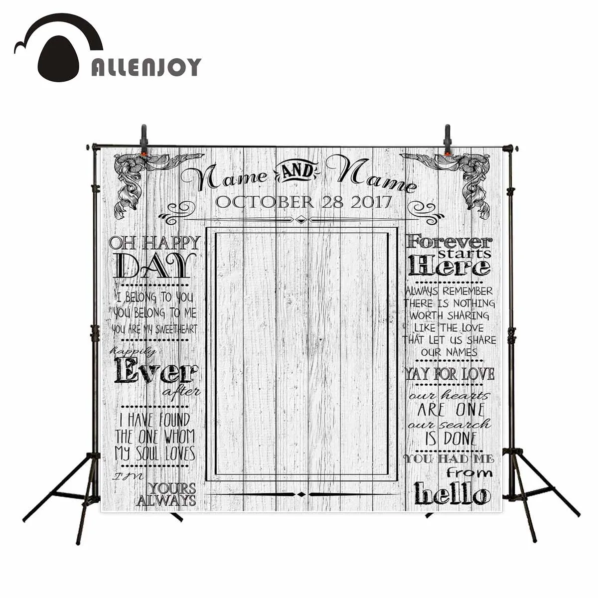 Allenjoy фотофоны светло-серый деревянный свадебный фон пользовательское имя Дата