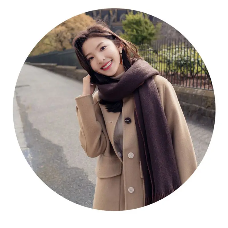 Корейский стиль 2020 Новая зимняя Женская шерстяная куртка Harajuku Модная тонкая