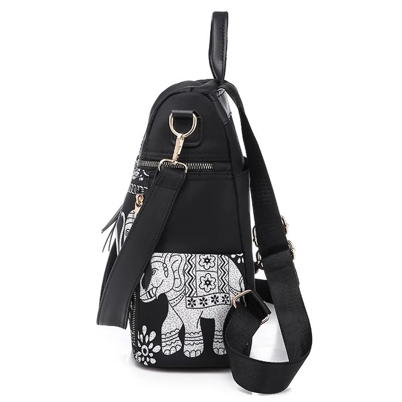 Female multifunctional leisure Oxford backpack National wind elephant printing large capacity anti-theft new | Багаж и сумки