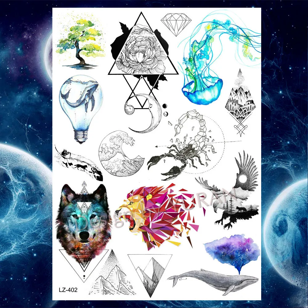 YURAN Black Waist Jellyfish Ocean Mandala Flower Tattoos Stickers Women Men Custom Tattoo Temporary Body Arm Fake Tatoos Paste | Красота и