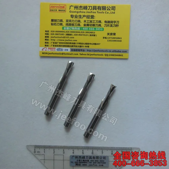 Satin Al 6*17mm Gömme Trim Katı Karbür Iki Oluk Spiral Aşağı Kesim Yönlendirici Bit