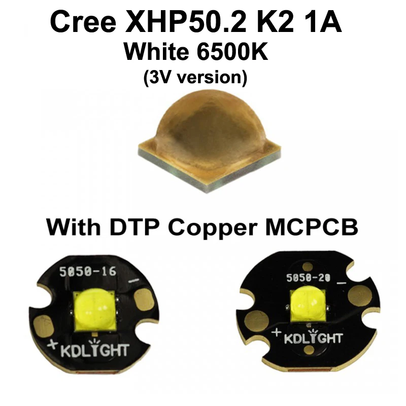 3 в Cree XHP50.2 K2 1A белый 6500K светодиодный эмиттер с 16 мм/20 мм DTP медный MCPCB|Подвесные