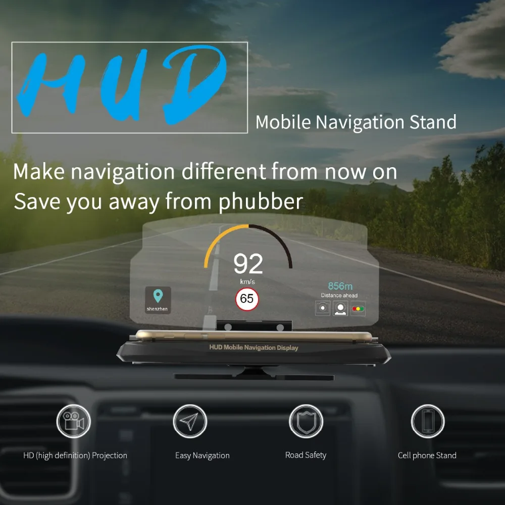 GEYIREN 6 5 дюймов Универсальная автомобильная HUD держатель Head Up Дисплей проектор
