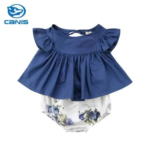 Милые топы для новорожденных боди маленьких девочек Короткие штаны-шаровары с