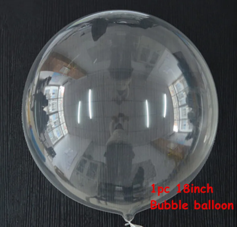 18pcs/lot 12inch Metallic Chrome Confetti Latex Balloon Baby Bridal Wedding Red Heart Bubble Helium Balls Party Decor Balaos - Цвет: 1pc 18inch Bubble